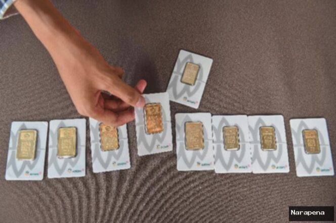 
					Harga Emas Antam Sabtu Ini Meroket Rp 16.000