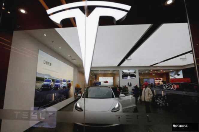 
					Saham Tesla Anjlok Usai Luncurkan Versi Murah Model Y dan Model 3
